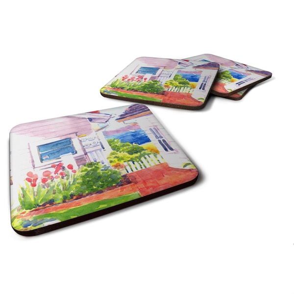 Carolines Treasures Beach View Between The Houses Foam Coasters - Set 4 - 6125FC
