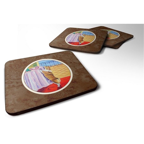Carolines Treasures Corgi Foam Coaster, 3.5 x 0.25 x 3.5 in. - Set of 4 - 7285FC