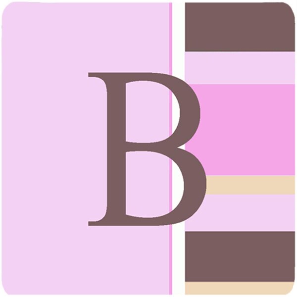 Carolines Treasures Monogram - Pink Stripes Foam Coasters Initial Letter B- Set of 4 - CJ1005-BFC