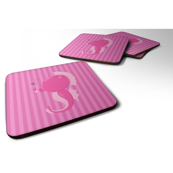 Carolines Treasures Pink Seahorse Foam Coasters - Set of 4 - BB7130FC