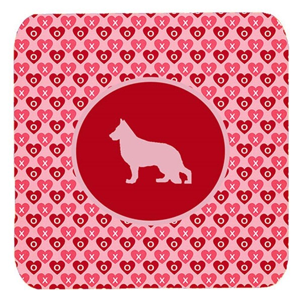 Carolines Treasures German Shepherd Valentine Hearts Foam Coasters, 3.5 x 3.5 in., 4PK - SDK1129-A-FC
