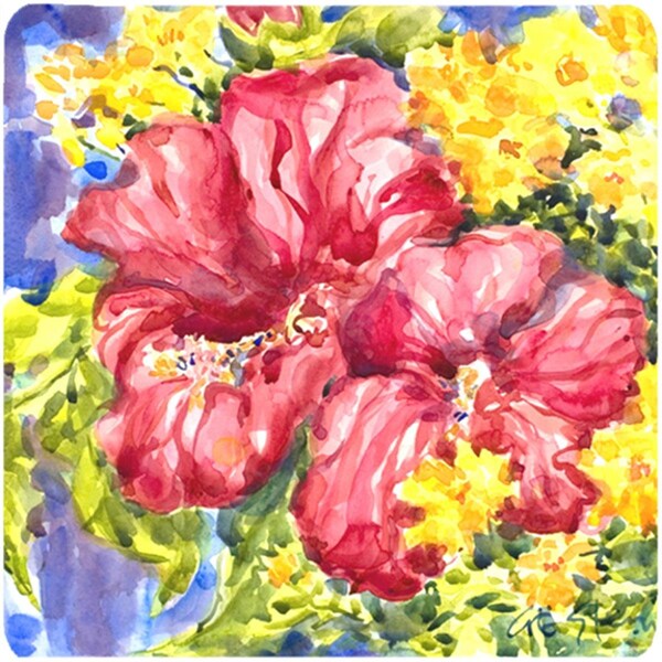 Carolines Treasures Flower - Hibiscus Foam Coasters - Set of 4- 3.5 x 3.5 In. - 6056FC