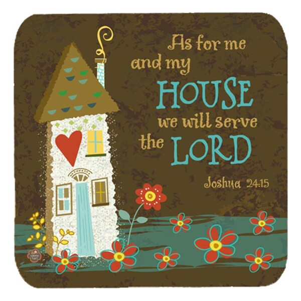 Carolines Treasures As for Me and My House Foam Coasters- Set of 4 - VHA3005FC