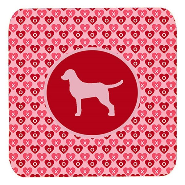 Carolines Treasures Chesapeake Bay Retriever Valentine Hearts Foam Coasters, 3.5 x 3.5 in., 4PK - SDK1020-A-FC