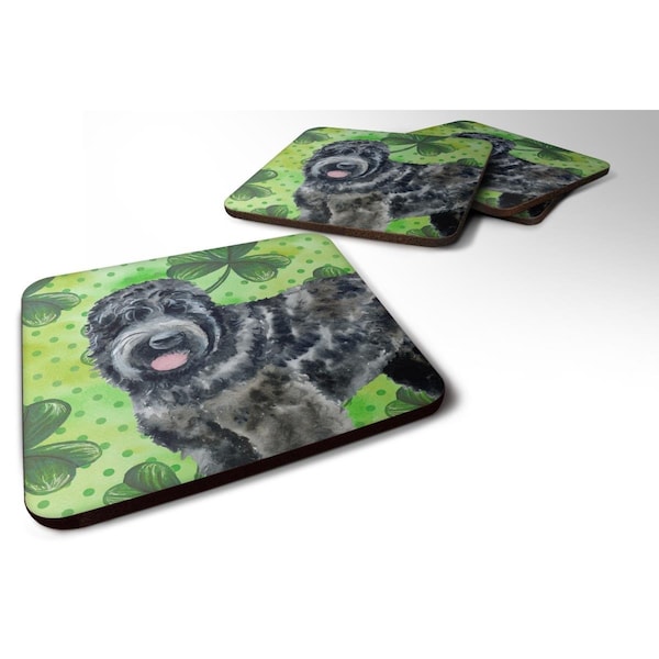 Carolines Treasures Black Russian Terrier St.Patricks Foam Coaster, 3.5 x 3.5 in., 4PK - BB9851FC