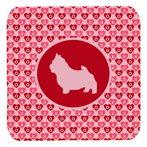 Carolines Treasures Norwich Terrier Valentine Hearts Foam Coasters, 3.5 x 3.5 in., 4PK - SDK1048-A-FC