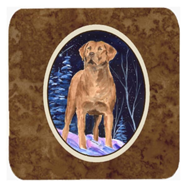 Carolines Treasures Starry Night Chesapeake Bay Retriever Foam Coasters- 3.5 x 3.5 In., 4PK - SS8355FC