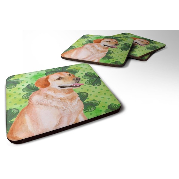 Carolines Treasures Labrador Retriever St.Patricks Foam Coaster, 3.5 x 3.5 in., 4PK - BB9888FC