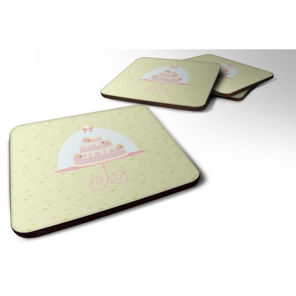 Carolines Treasures Decorated Cake on Green Foam Coasters - Set of 4 - BB7306FC
