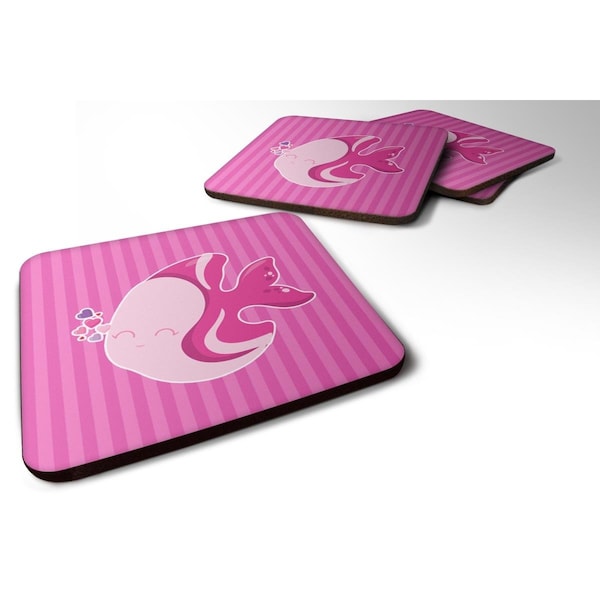 Carolines Treasures Pink Fish Foam Coasters - Set of 4 - BB7131FC