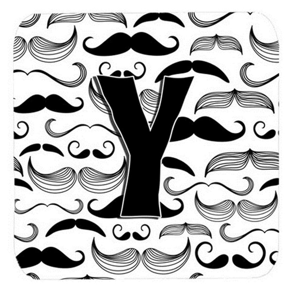 Carolines Treasures Letter Y Moustache Initial Foam Coasters- Set of 4 - CJ2009-YFC