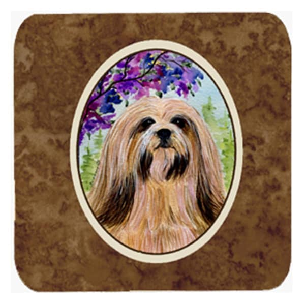 Carolines Treasures Lhasa Apso Foam Coasters - Set of 4- 3.5 x 3.5 In. - SS8436FC