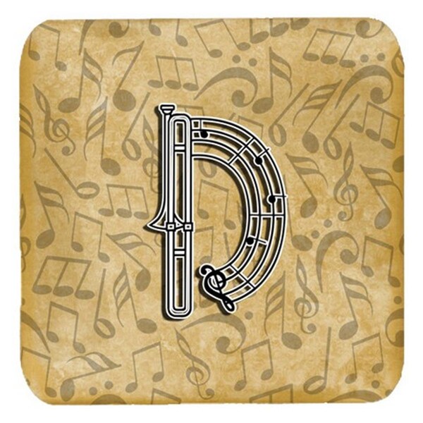 Carolines Treasures Letter D Musical Instrument Alphabet Foam Coasters- Set of 4 - CJ2004-DFC