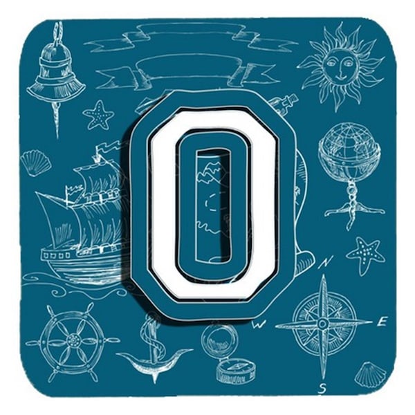 Carolines Treasures Letter O Sea Doodles Initial Alphabet Foam Coasters- Set of 4 - CJ2014-OFC