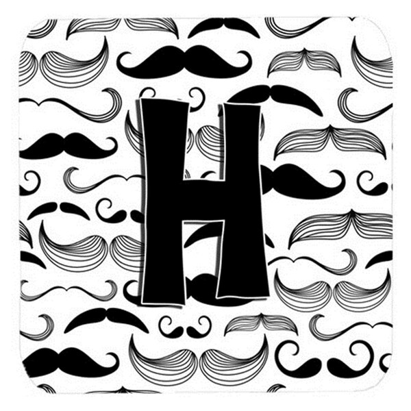 Carolines Treasures Letter H Moustache Initial Foam Coasters- Set of 4 - CJ2009-HFC