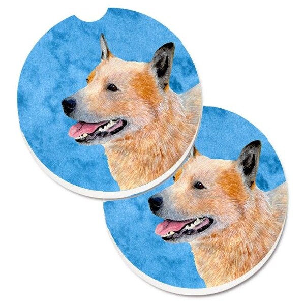 Carolines Treasures Carolines Treasures LH9362BUCARC Blue Australian Cattle Dog Set of 2 Cup Holder Car Coaster - LH9362BUCARC