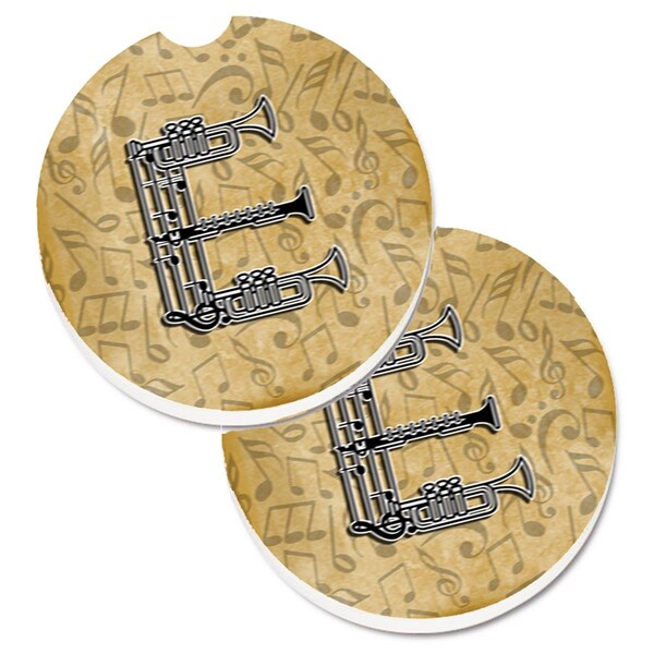 Carolines Treasures Letter E Musical Instrument Alphabet Cup Holder Car Coaster, 2PK - CJ2004-ECARC