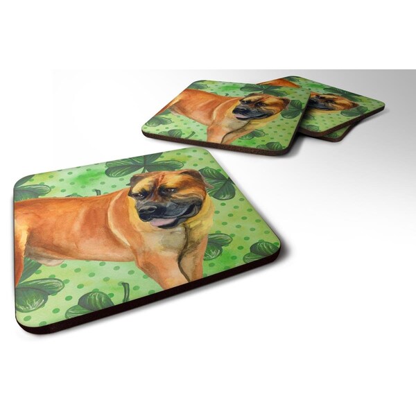 Carolines Treasures Boerboel Mastiff St Patricks Foam Coaster - Set of 4 - BB9820FC