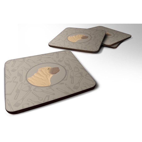 Carolines Treasures Shar Pei in the Kitchen Foam Coasters - Set of 4 - CK2209FC