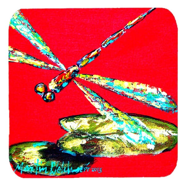 Carolines Treasures Insect - Dragonfly Shoo-Fly Foam Coasters- Set of 4 - MW1057FC