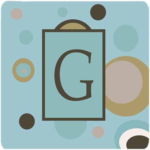 Carolines Treasures Carolines Treasures CJ1013-GFC Monogram - Blue Dots Foam Coasters Initial Letter G; Set - 4 - CJ1013-GFC