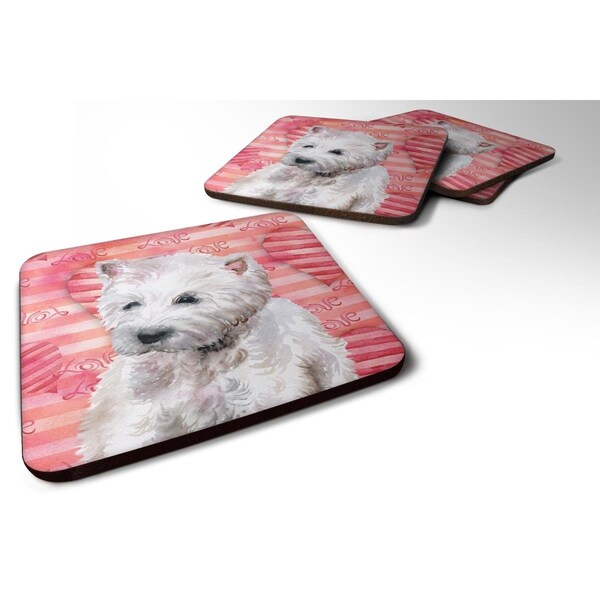 Carolines Treasures Westie Love Foam Coaster - Set of 4 - BB9788FC