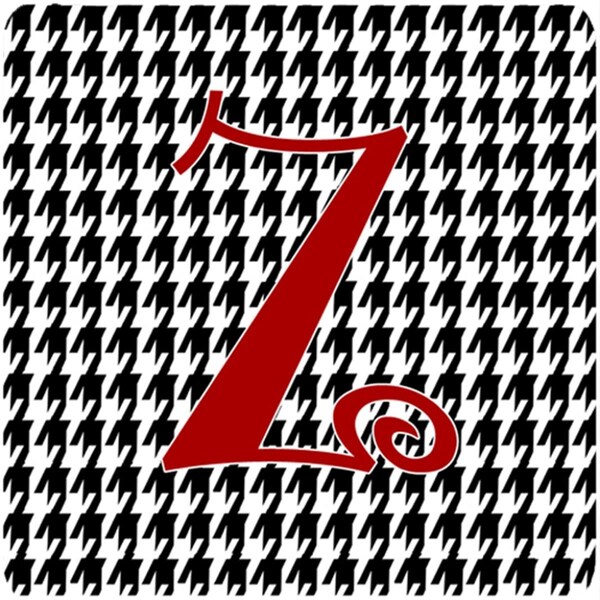 Carolines Treasures Set of 4 Monogram - Houndstooth Black Foam Coasters Initial Letter Z - CJ1035-ZFC