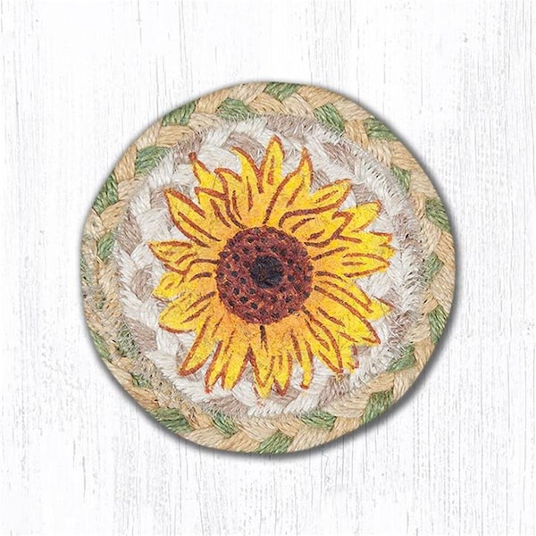 Palacedesigns 5 in. Sunflower Individual Coaster Rug - PA2851674