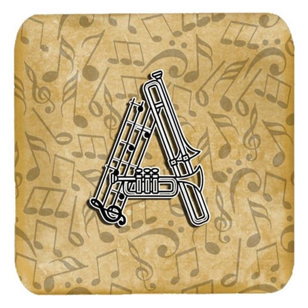 Carolines Treasures Letter A Musical Instrument Alphabet Foam Coasters- Set of 4 - CJ2004-AFC