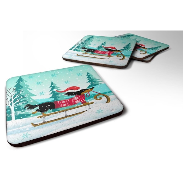 Carolines Treasures Merry Christmas Dachshund Foam Coasters - Set of 4 - VHA3030FC