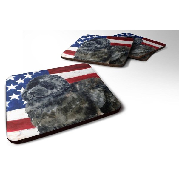Carolines Treasures Newfoundland Patriotic Foam Coaster, 3.5 x 3.5 in. - Set of 4 - BB9671FC