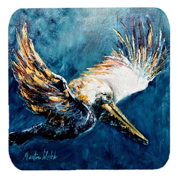 Carolines Treasures Bird - Pelican Go For It Foam Coasters- Set of 4 - MW1135FC