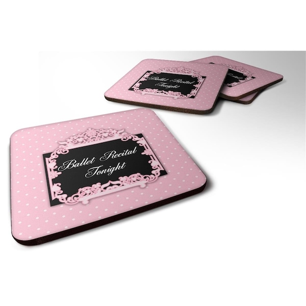 Carolines Treasures Ballerina Ballet Recital Tonight Foam Coaster, Set of 4 - BB5152FC
