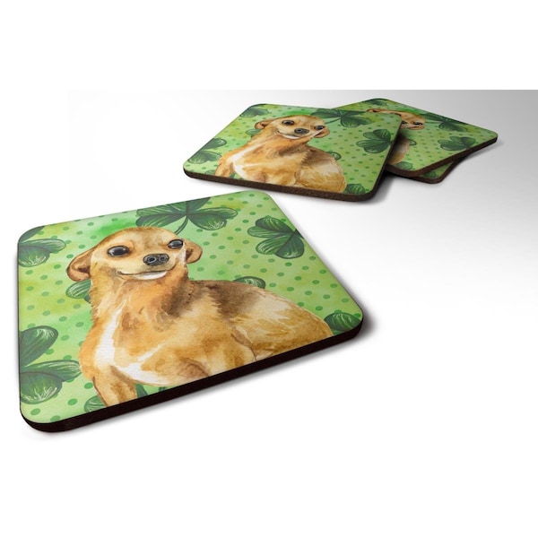 Carolines Treasures Chihuahua St Patricks Foam Coaster - Set of 4 - BB9832FC
