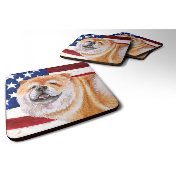 Carolines Treasures Cane Corso Patriotic Foam Coaster, 3.5 x 3.5 in. - Set of 4 - BB9695FC
