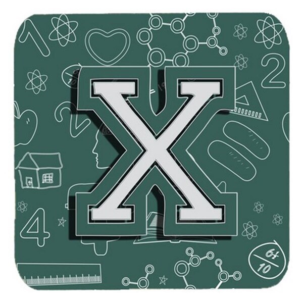 Carolines Treasures Letter x Back To School Initial Foam Coasters- Set of 4 - CJ2010-XFC