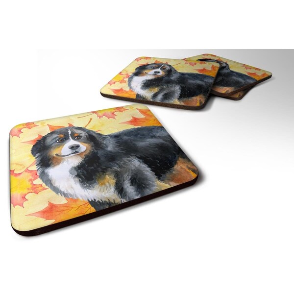Carolines Treasures Bernese Mountain Dog Fall Foam Coaster, 3.5 x 3.5 in. - Set of 4 - BB9906FC