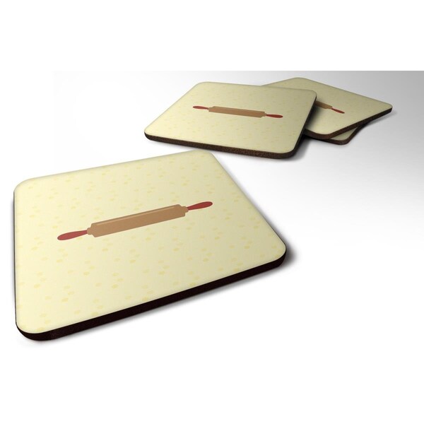 Carolines Treasures Rolling Pin on Yellow Foam Coasters - Set of 4 - BB7286FC
