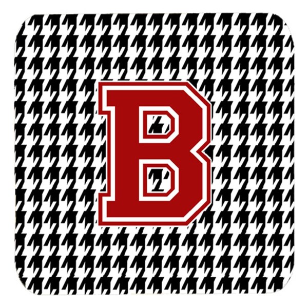Carolines Treasures Set of 4 Letter B Monogram - Houndstooth Foam Coasters - CJ1021-BFC