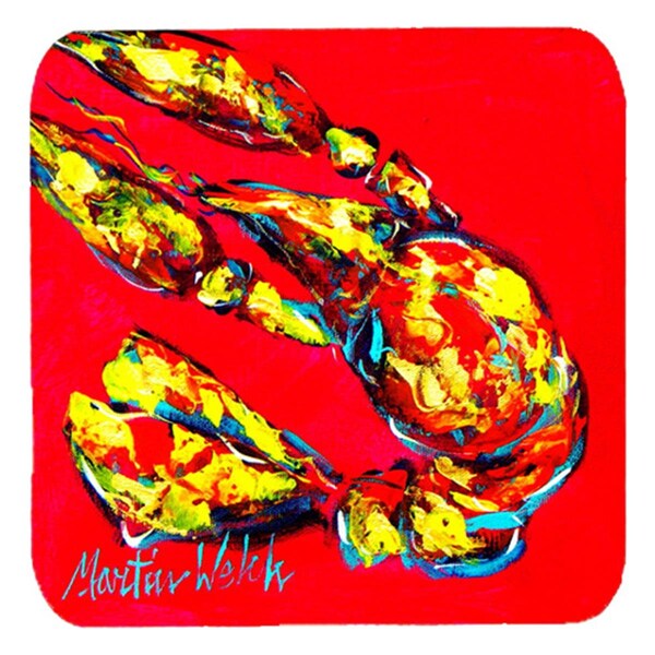 Carolines Treasures Crawfish Crunch Time Foam Coasters- Set of 4 - MW1022FC