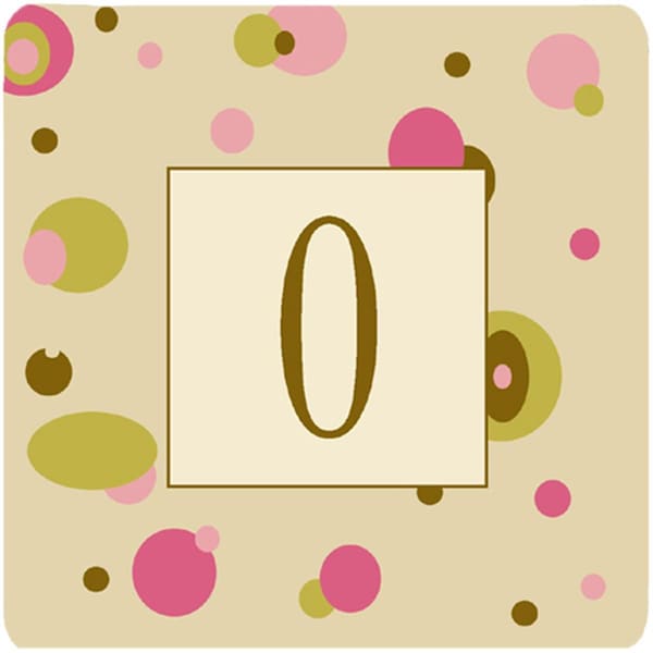 Carolines Treasures Monogram - Tan Dots Foam Coasters Initial Letter O- Set of 4 - CJ1004-OFC