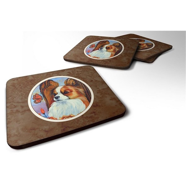 Carolines Treasures Papillon Foam Coaster, 3.5 x 0.25 x 3.5 in. - Set of 4 - 7039FC