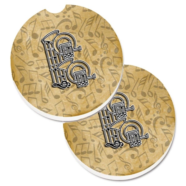 Carolines Treasures Letter B Musical Instrument Alphabet Cup Holder Car Coaster, 2PK - CJ2004-BCARC