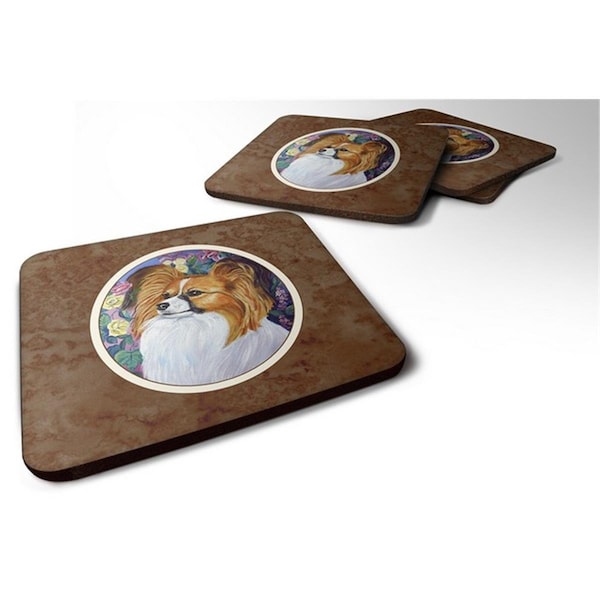 Carolines Treasures Papillon Foam Coaster, 3.5 x 0.25 x 3.5 in. - Set of 4 - 7041FC