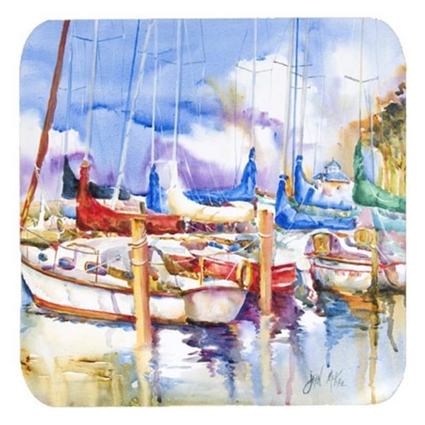 Carolines Treasures Runaway Sailboats Foam Coasters- Set of 4 - JMK1233FC