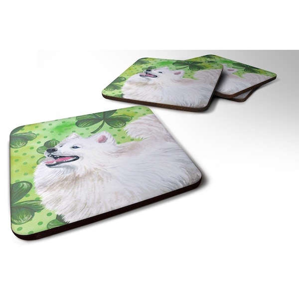 Carolines Treasures Samoyed St.Patricks Foam Coaster, 3.5 x 3.5 in. - Set of 4 - BB9865FC