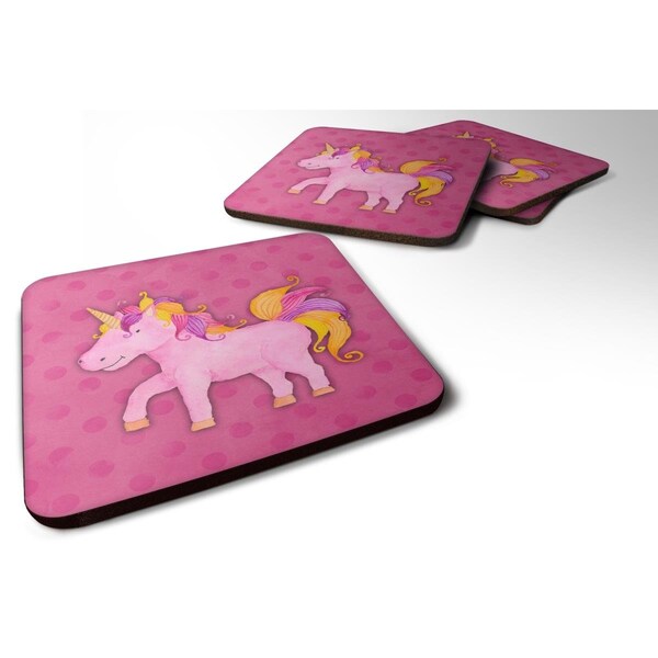 Carolines Treasures Unicorn Watercolor Foam Coasters - Set of 4 - BB7408FC