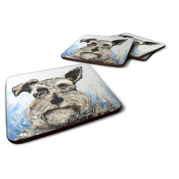 Carolines Treasures Schnauzer Whiter Beard Foam Coasters - Set of 4 - MW1358FC