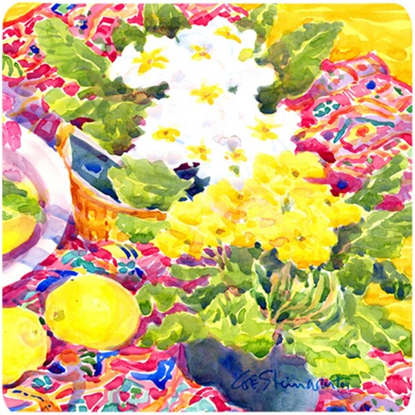Carolines Treasures Flower - Primroses Foam Coasters - Set of 4- 3.5 x 3.5 In. - 6062FC