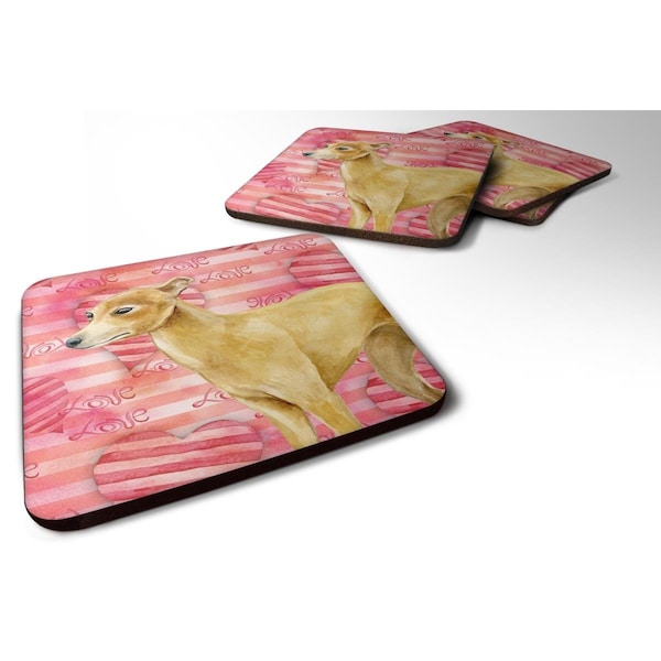 Carolines Treasures Italian Greyhound Love Foam Coaster - Set of 4 - BB9785FC